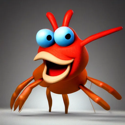 Prompt: 3 d render of mr krabs