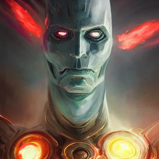 Prompt: portrait middle-earth ring wraith as marvel iron man with red glowing eyes, art by pete mohrbacher and seb mckinnon and beksinski and josan gonzales, digital art, highly detailed, intricate, sci-fi, sharp focus, Trending on Artstation HQ, deviantart, unreal engine 5, 4K UHD image