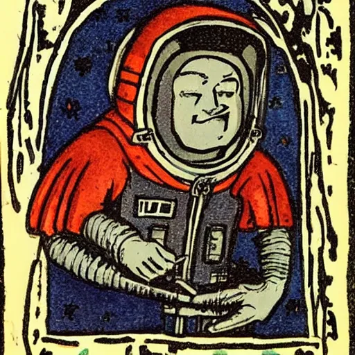 Prompt: medieval astronaut