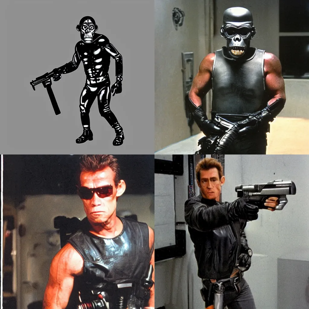 Prompt: monkey as the terminator