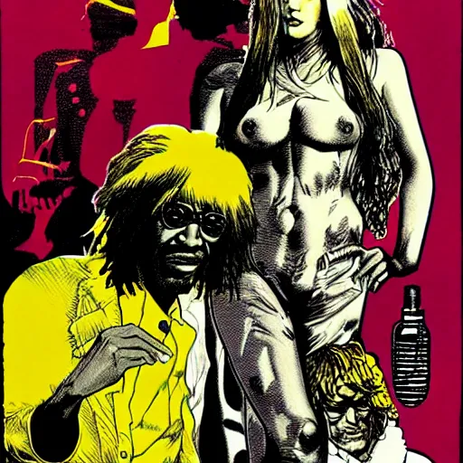 Prompt: alpha blondy by guido crepax, very detailed, 4 k