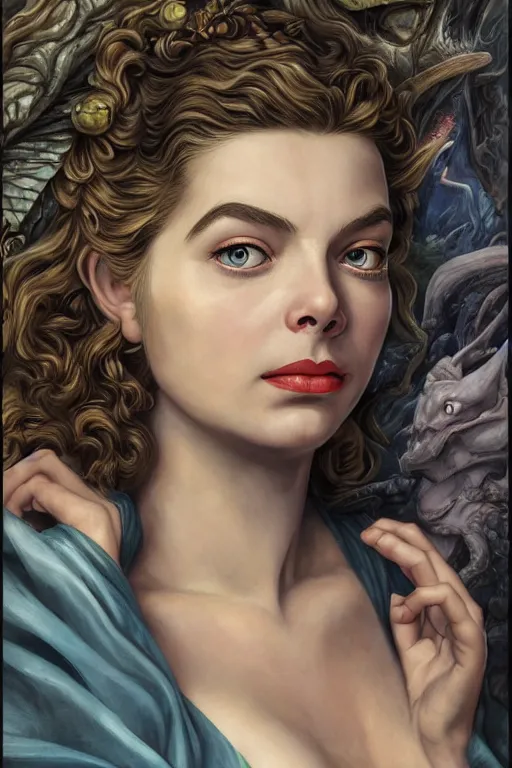 Prompt: A fantasy comic book style portrait painting of Ingrid Bergman, Anya Taylor-Joy, hybrid, as an Atlantean Reptilian Warrior, François Boucher, Oil Painting, Mystical Valkyrie, unreal 5, DAZ, hyperrealistic, octane render, Regal, Refined, Detailed Digital Art, RPG portrait, Michael Cheval, William-Adolphe Bouguereau, Walt Disney (1937), Steampunk, dynamic lighting, Highly Detailed, Cinematic Lighting, Unreal Engine, 8k, HD