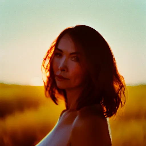 Image similar to beautiful hyperdetailed photograph of your really hot mom, golden hour, soft focus, medium shot, 8 k, portra 4 0 0