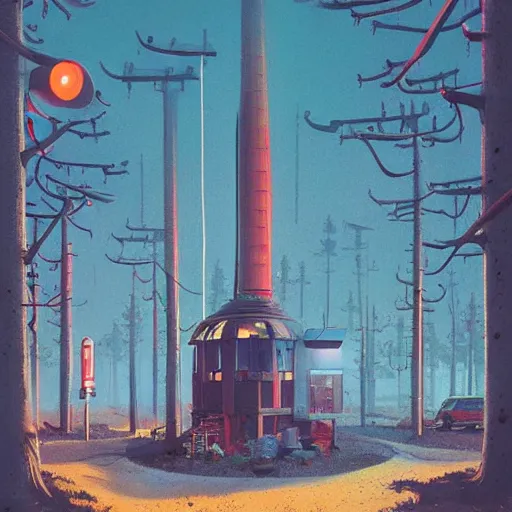 Prompt: Ruepee Tar Thec by Simon Stålenhag