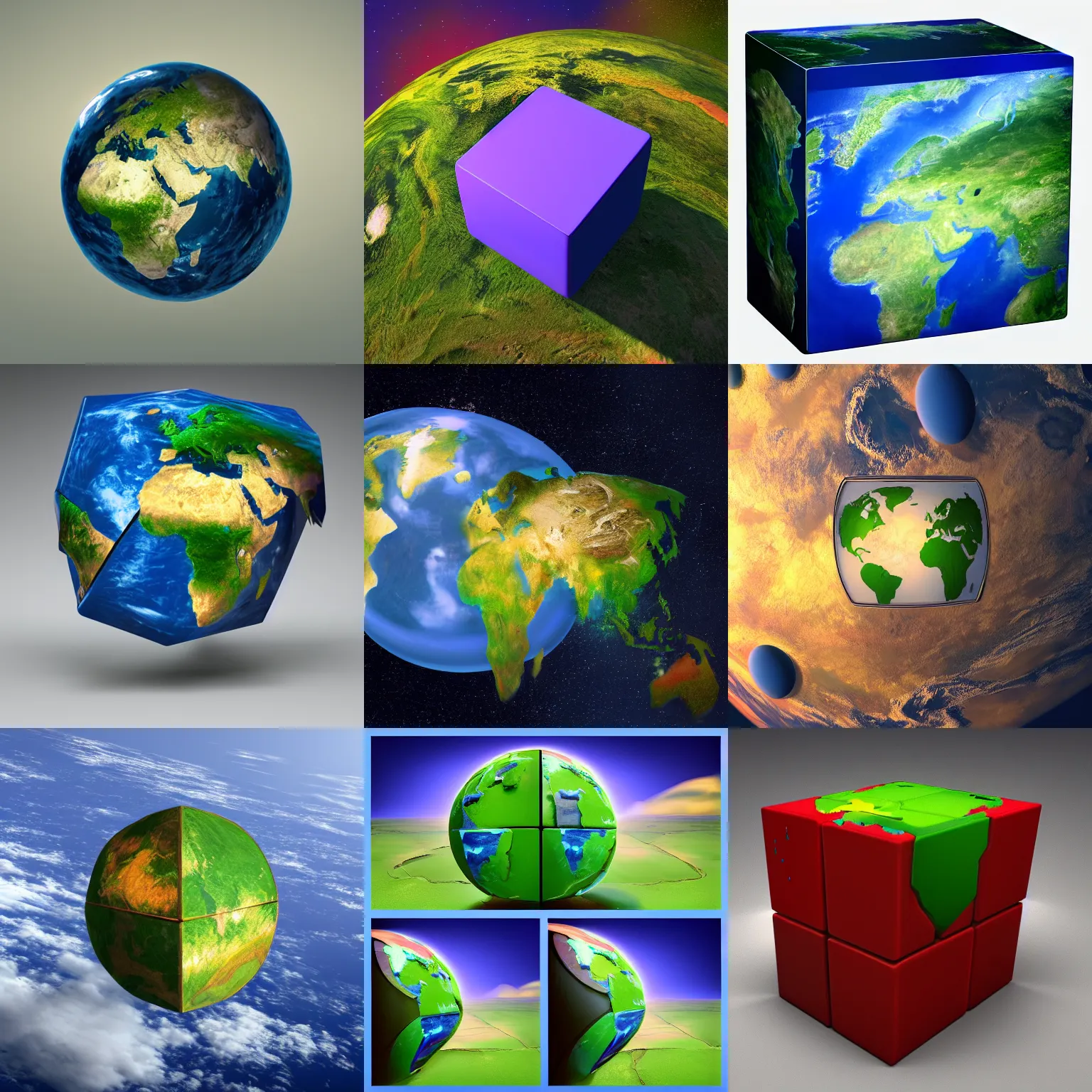 Prompt: planet earth as a rubick cube, 8k, artstation