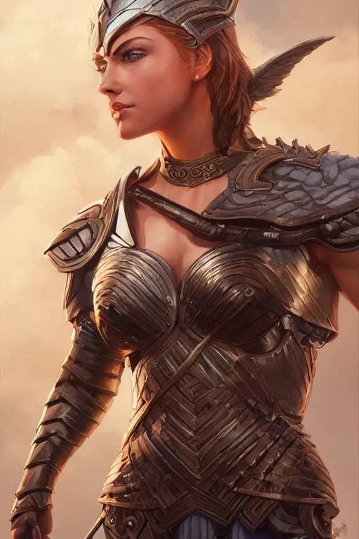 Image similar to amazon valkyrie athena, d & d, fantasy, portrait, highly detailed, headshot, digital painting, trending on artstation, concept art, sharp focus, illustration, art by artgerm and greg rutkowski and magali villeneuve