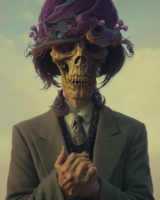 Image similar to highly detailed surreal vfx portrait of a stonepunk grim reaper, stephen bliss, unreal engine, greg rutkowski, loish, rhads, beeple, makoto shinkai and lois van baarle, ilya kuvshinov, rossdraws, tom bagshaw, alphonse mucha, global illumination, detailed and intricate environment