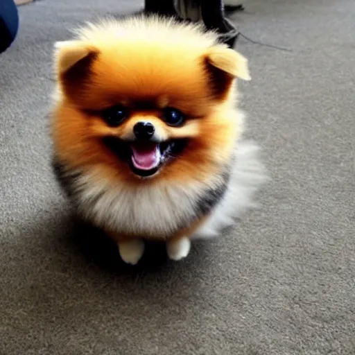 Prompt: an evil pomeranian, a nightmare creature of evil.