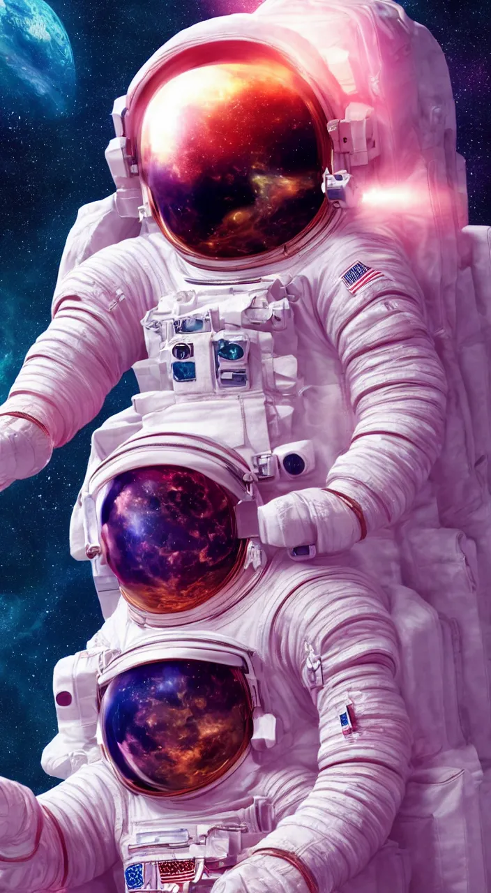 Prompt: astronaut in pink space, mobile wallpaper, ultra realistic, hyper detailed, octan render, unreal engine 5, 8 k
