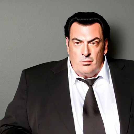 Image similar to Steven Segal as an overweight website admin