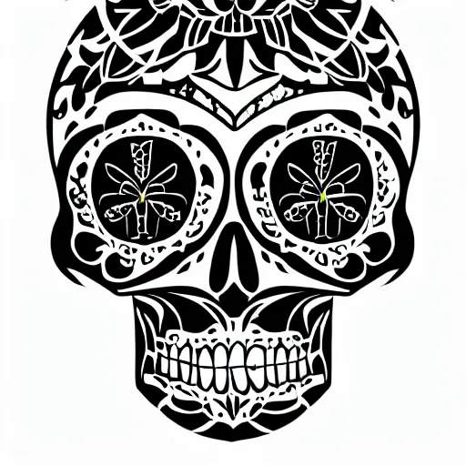 Image similar to a small vector tattoo design. gothic. sugar skull.