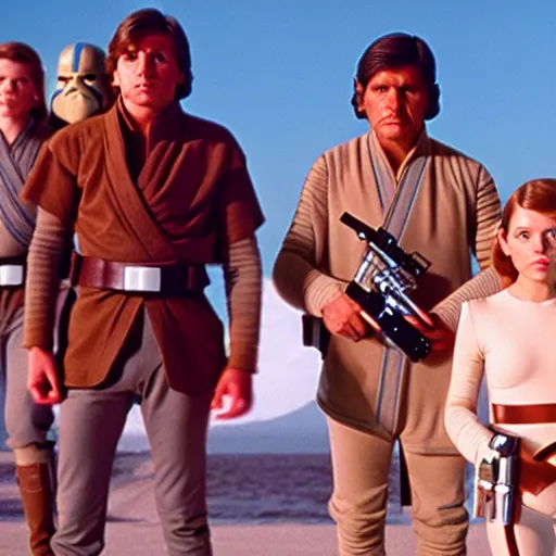 Image similar to star wars a new hope directed by wes anderson, cinestill, 4 k