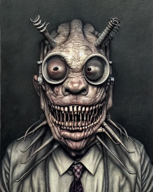 Image similar to a realistic detailed portrait painting of a monster by john kenn mortensen, santiago caruso, synthwave cyberpunk psychedelic vaporwave