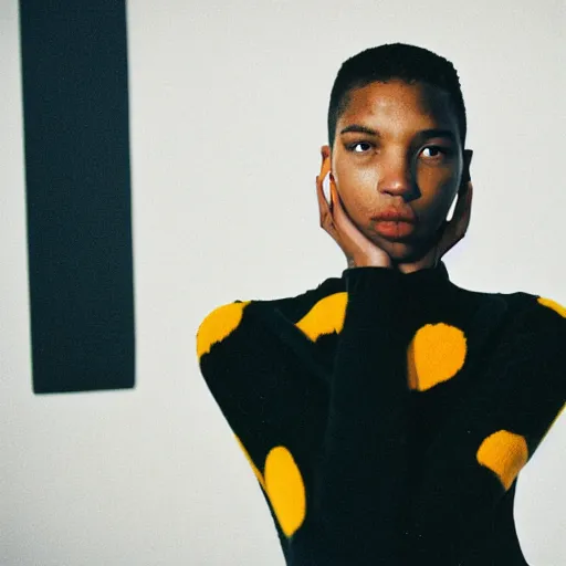 Image similar to realistic photoshooting for a new raf simons lookbook, color film photography, photo of a woman, photo in style of tyler mitchell, 3 5 mm