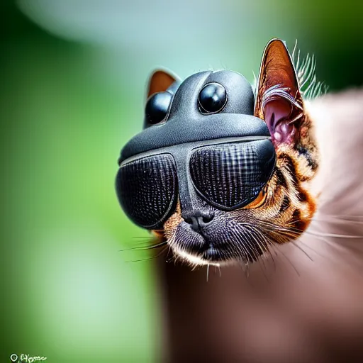 Image similar to a housefly - cat - hybrid, animal photography