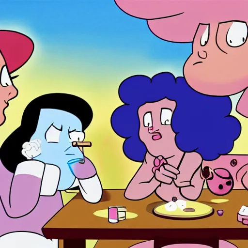 Prompt: steven universe smoking a joint