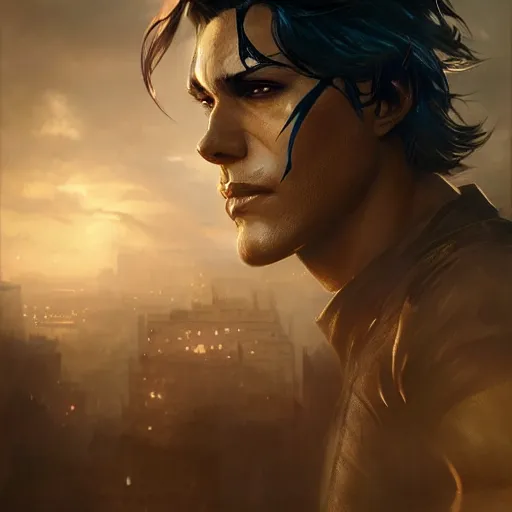 Image similar to portrait of Nightwing, amazing splashscreen artwork, splash art, head slightly tilted, natural light, elegant, intricate, fantasy, atmospheric lighting, cinematic, matte painting, by Greg rutkowski