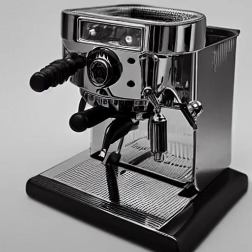 Image similar to an espresso machine designed by giger, detailed, intricate