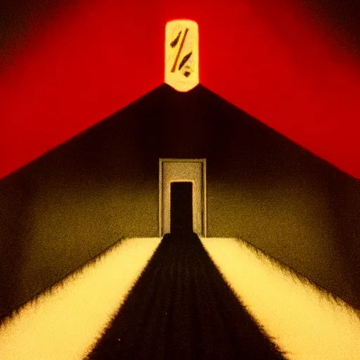 Image similar to the black lodge, Twin Peaks (1990), eerie surreal nightmare, lynchian, inspired by david lynch, red curtains, ominous, 4k horror artwork, trending on artstation, sharp focus