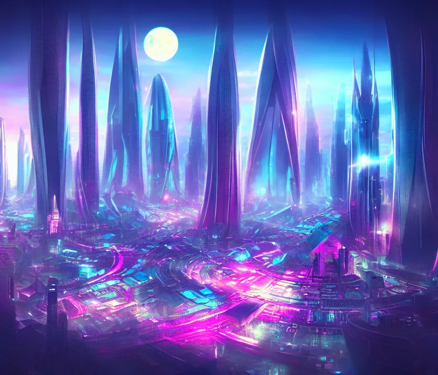 Image similar to futuristic city dream like cute things the future belongs to those who believe in the beauty of their dreams, high resolution