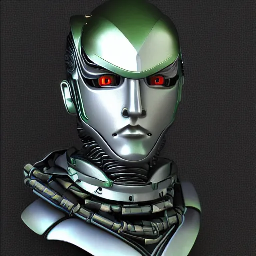 Image similar to robot samurai portrait ( head and bust ), in a jungle jeszika le vye heraldo ortega 8 k