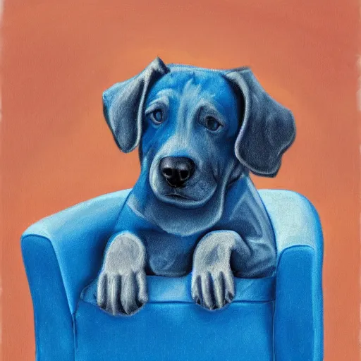 Image similar to a lazy blue dog