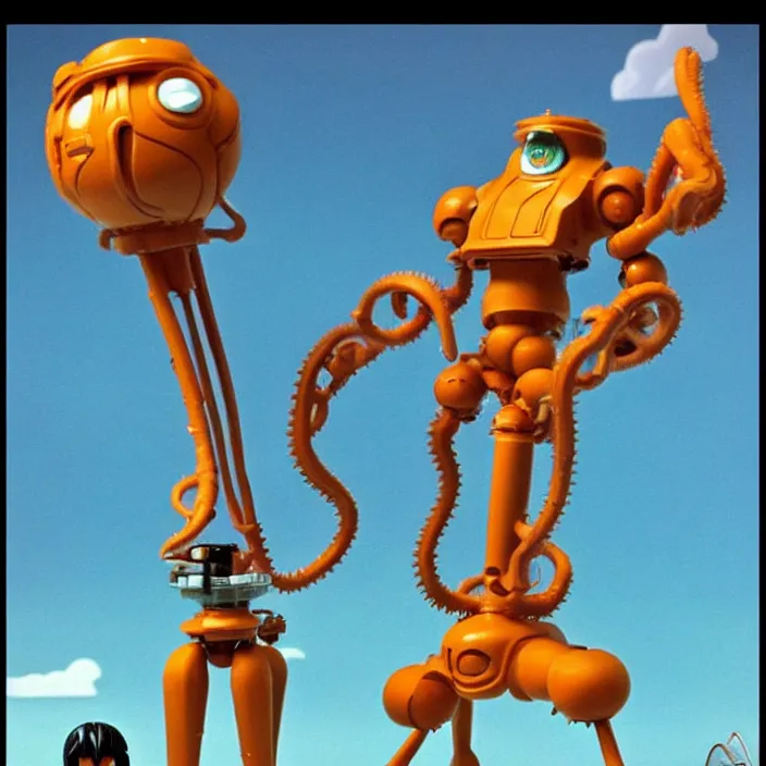 Prompt: A Lovecraftian giant mechanized adorable miniature creatures from Studio Ghibli Howl's sunbath on the beach tower (2004) as a 1980's Kenner style action figure, , full body, 4k, highly detailed. award winning sci-fi. look at all that detail!