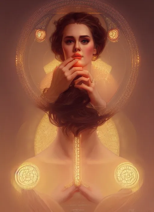 Prompt: portrait of adele, intricate, elegant, glowing lights, highly detailed, digital painting, artstation, glamor pose, concept art, smooth, sharp focus, illustration, art by wlop, alphonse mucha and greg rutkowski