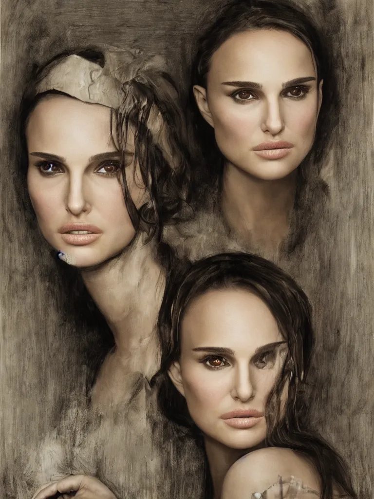 Prompt: a beautiful portrait of natalie portman by h.r. giger and by Annie Leibovitz, detailed, proportional, trending on art station, 4k