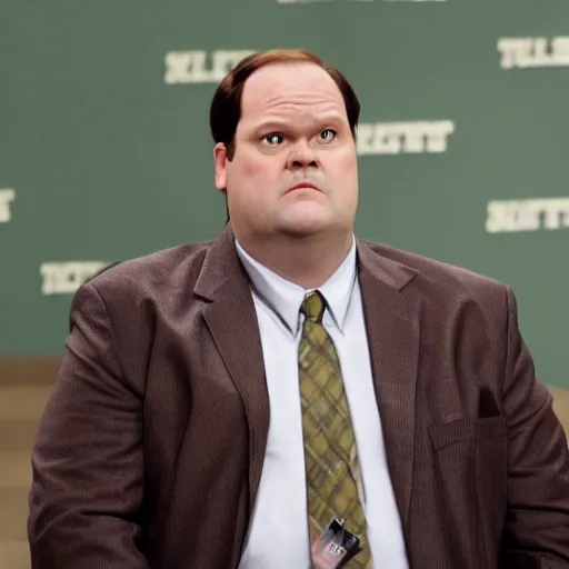 Image similar to dwight schrute pretending to be brian baumgartner