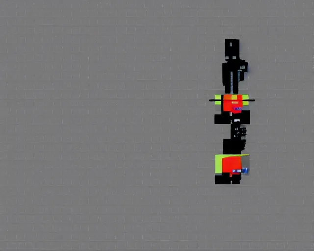 Prompt: darth vader in gta 2, game screenshot, ps 2, topdown, pixelart