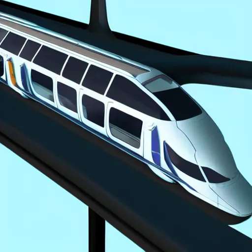 Image similar to futuristic designs for a monorail with helicopter blades. design. utopia. future. eco friendly