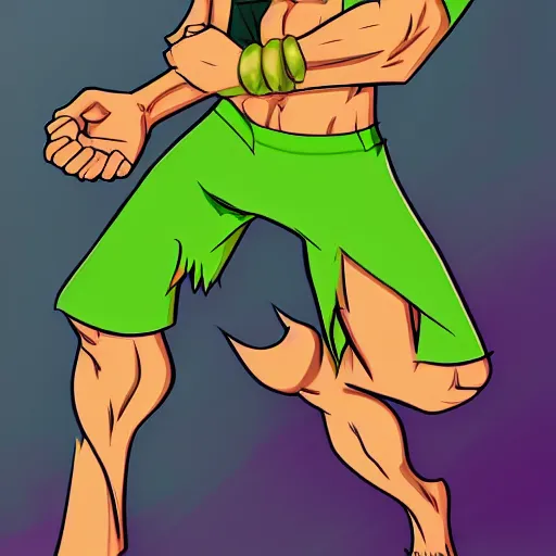 Image similar to a buff shaggy rogers powering up, concept art by hanna - barbera, behance, dau - al - set, groovy, anime, epic