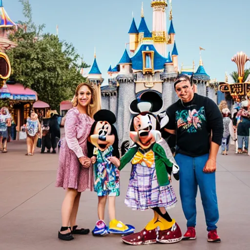 Image similar to photography of a familly on vacation at disneyland