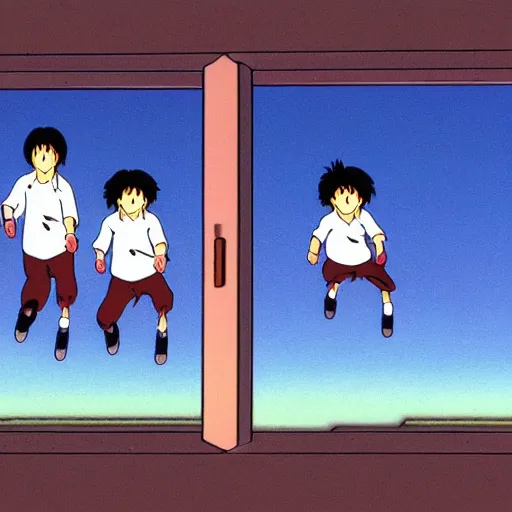 Image similar to frame to frame animation of a run cycle by studio ghibli