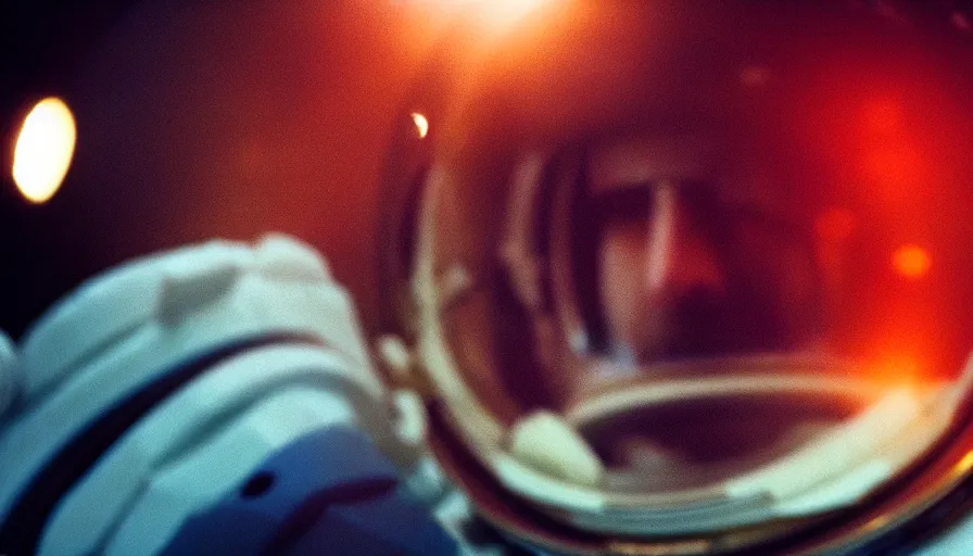 Image similar to movie still of a closeup of an astronaut, medium shot, cinematic composition, cinematic light, anamorphic lens