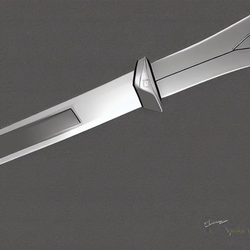 Prompt: detailed diagram of a futuristic sword, hyper - realistic, concept art, sci - fi