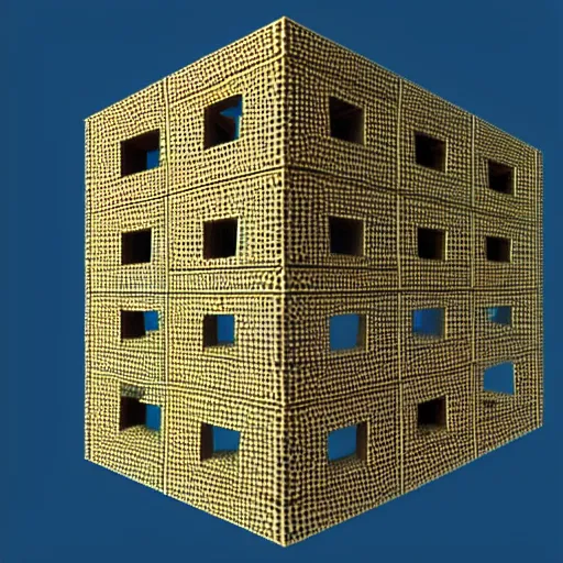 Prompt: menger sponge fractal, mathematical render