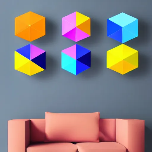 Image similar to abstract colorful platonic solids