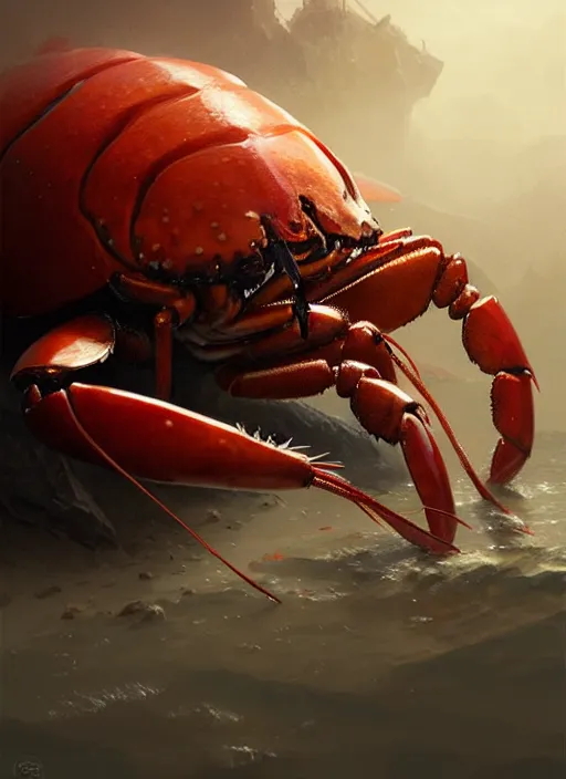 Prompt: portrait of epic lobster. highly detailed, digital painting, concept art, smooth, sharp focus, illustration, art by greg rutkowski