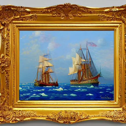 Prompt: a beautiful painting by jean giraud and riviny bernier, impressionism, dutch golden age atlantic vivid city horn made from within antarctica by john f. kennedy and william hogarth, photoillustration, photography