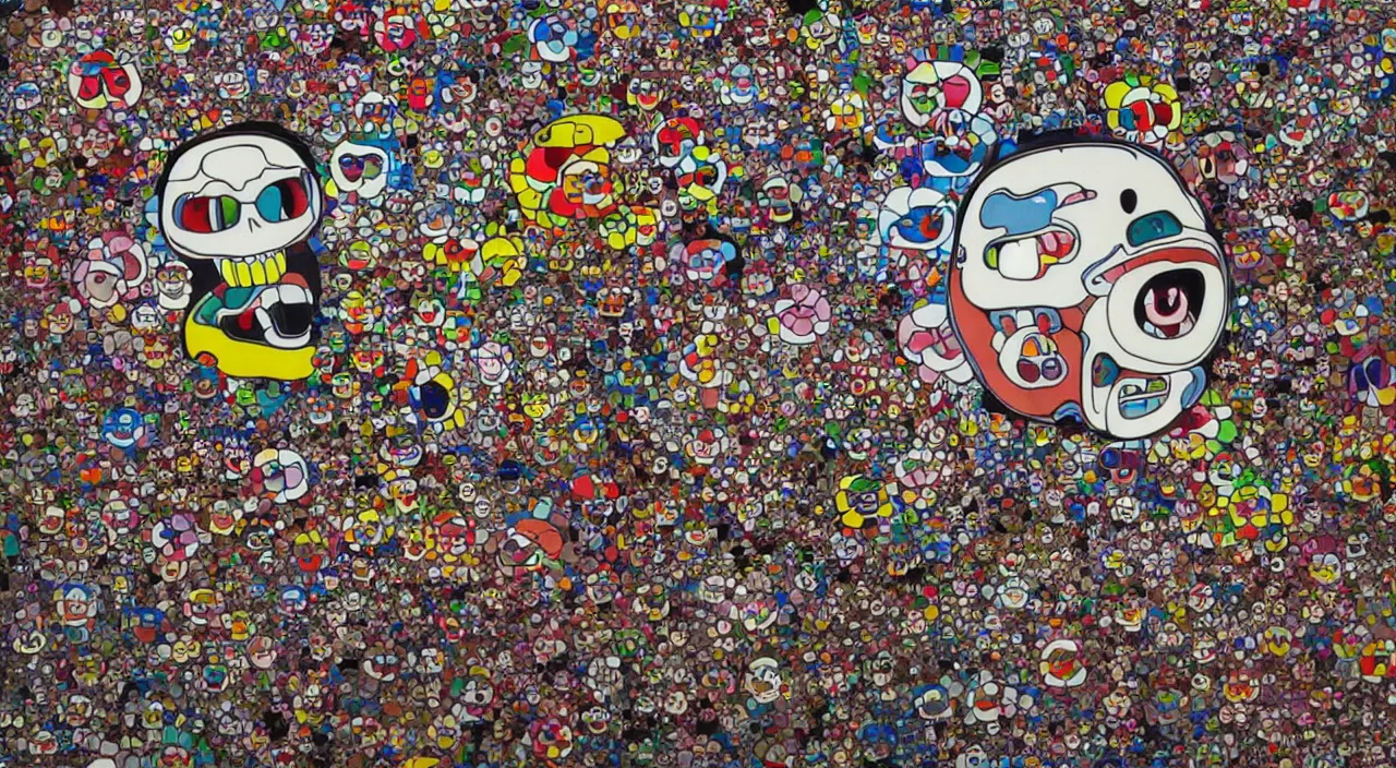 Image similar to Terminator by Takashi Murakami. highly detailed.