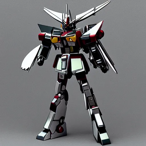 Image similar to chrome mangled gundam wing, smooth abstract chrome metal, photoreal