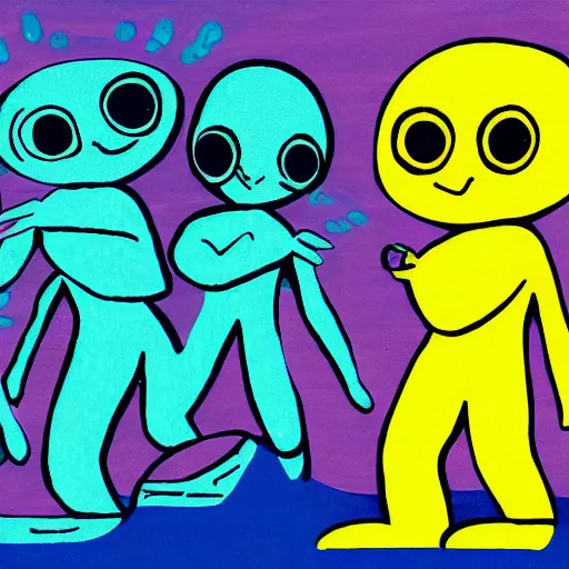 Image similar to illustration of aliens. 1 2 1 3