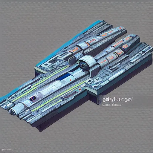 Image similar to isometric view of a science fiction space station in space, star wars space ship, concept art, digital art