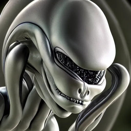 Image similar to A stunning highly detailed alien lideform, super high definition, UHD