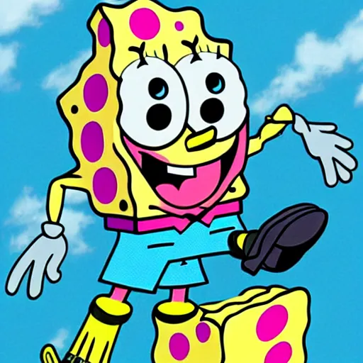 Image similar to spongebob squarepants fly