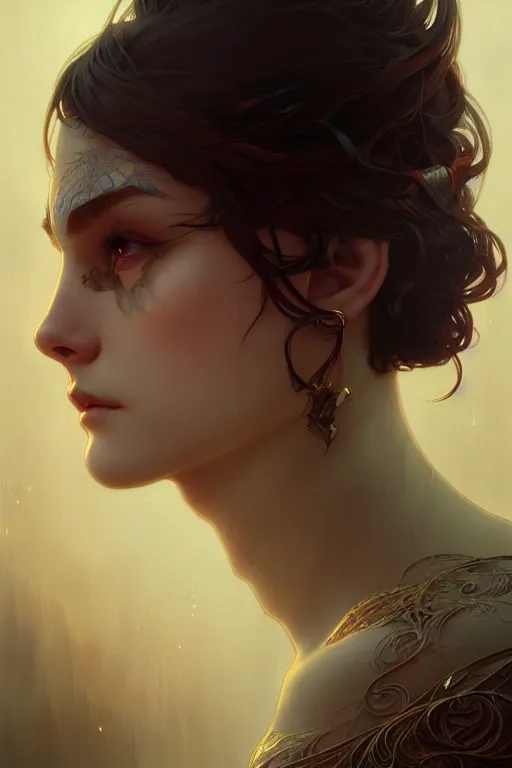 Prompt: the path of chackras closeup filled background around face, fantasy magic, undercut hairstyle, dark light night, intricate, elegant, sharp focus, illustration, highly detailed, digital painting, concept art, matte, art by wlop and artgerm and greg rutkowski and alphonse mucha, masterpiece
