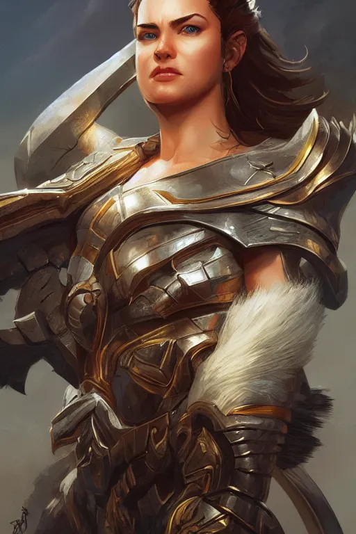 Image similar to amazon valkyrie athena, d & d, fantasy, portrait, highly detailed, headshot, digital painting, trending on artstation, concept art, sharp focus, illustration, art by artgerm and greg rutkowski and magali villeneuve