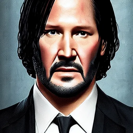 Prompt: john wick with woody harrelson ’ s face